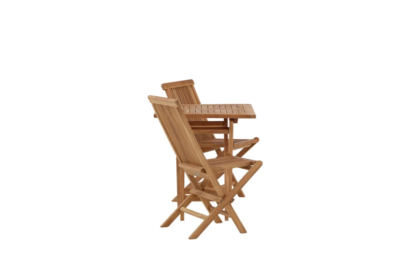 Kenya Spisegruppe 120 cm + 2 stk Sammenleggbare Stoler - Brun - Hagemøbler - Hagegruppe - Spisegrupper hage
