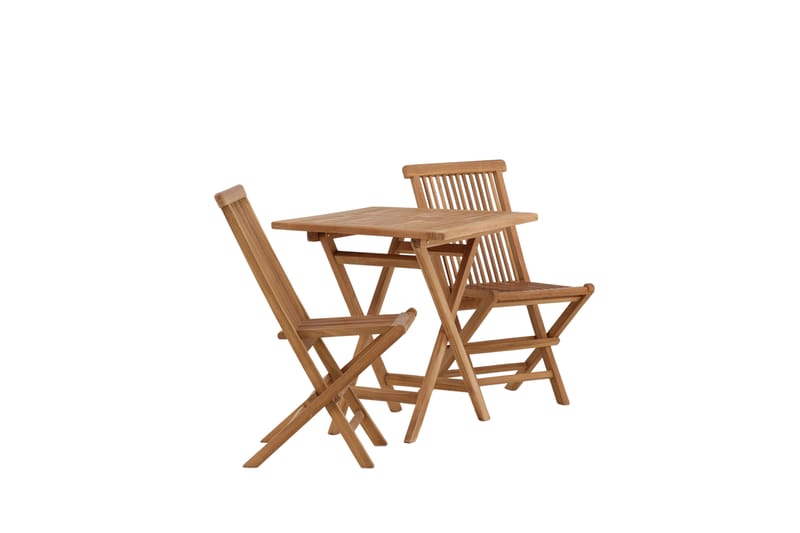 Kenya Spisegruppe 120 cm + 2 stk Sammenleggbare Stoler - Brun - Hagemøbler - Hagegruppe - Spisegrupper hage