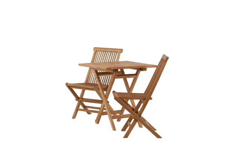 Kenya Spisegruppe 120 cm + 2 stk Sammenleggbare Stoler - Brun - Hagemøbler - Hagegruppe - Spisegrupper hage