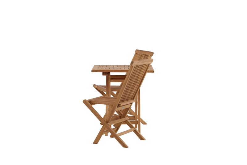 Kenya Spisegruppe 120 cm + 2 stk Sammenleggbare Stoler - Brun - Hagemøbler - Hagegruppe - Spisegrupper hage