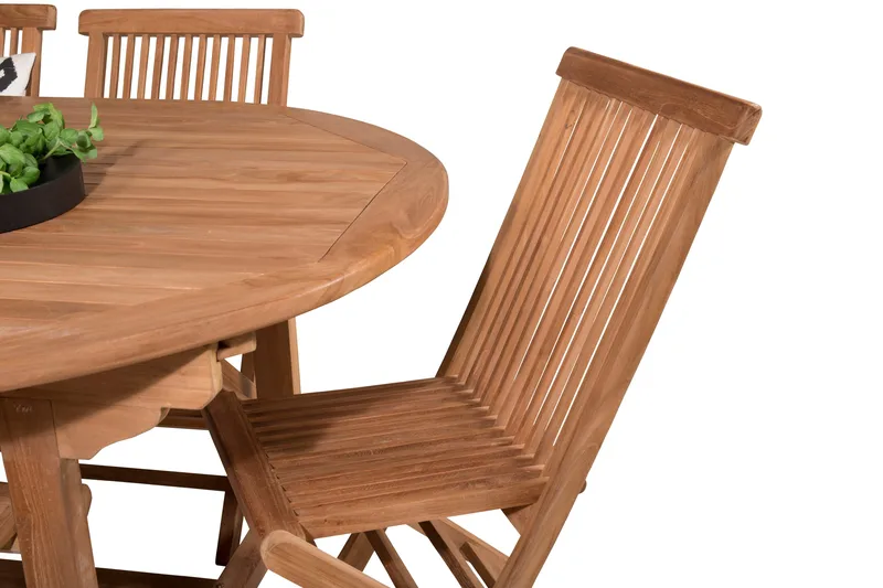 Kenya Spisegruppe 180-240x120 cm + 6 Kenya Sammenleggbar Stol - Brun - Hagemøbler - Hagegruppe - Spisegrupper hage
