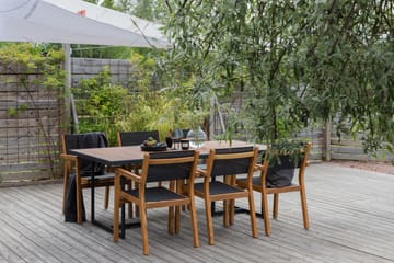 Khung Spisegruppe 200cm + 6 Venice Stablebare Spisestoler - Svart - Hagemøbler - Hagegruppe - Spisegrupper hage