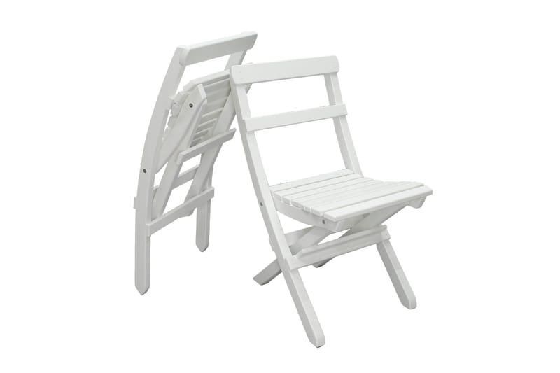 Larios Spisegruppe + 2 Sammenleggbare Stoler + Benk - Hvit - Hagemøbler - Hagegruppe - Spisegrupper hage