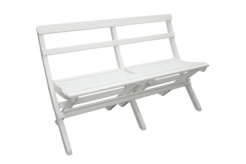 Larios Spisegruppe + 2 Sammenleggbare Stoler + Benk - Hvit - Hagemøbler - Hagegruppe - Spisegrupper hage