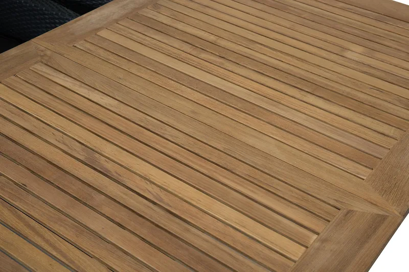 Las Vegas Spisegruppe 152-210+6 Thor Lyx Stoler - Svart/Teak - Hagemøbler - Hagegruppe - Spisegrupper hage