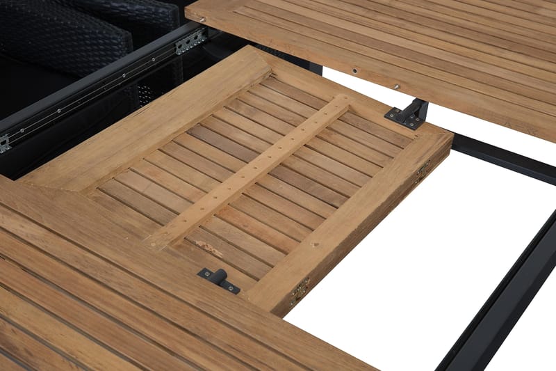 Las Vegas Spisegruppe 152-210+6 Thor Lyx Stoler - Svart/Teak - Hagemøbler - Hagegruppe - Spisegrupper hage