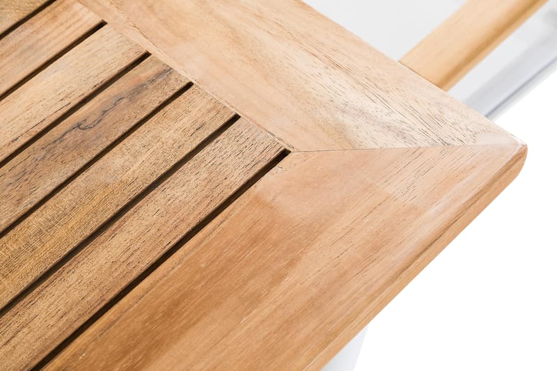 Las Vegas Spisegruppe 152-210x90 + 6 Karmstoler - Hvit/Teak - Hagemøbler - Hagegruppe - Spisegrupper hage