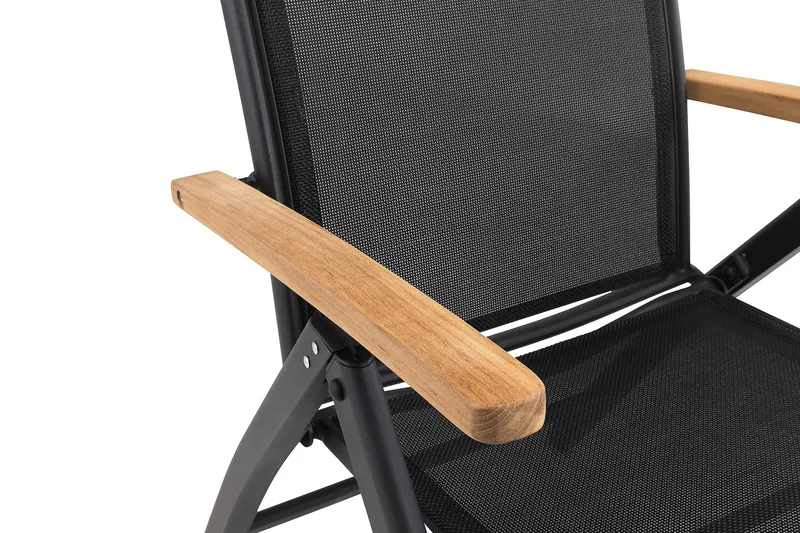 Las Vegas Spisegruppe 220-280+8 Posisjonsstoler Lyx - Svart/Teak - Hagemøbler - Hagegruppe - Spisegrupper hage