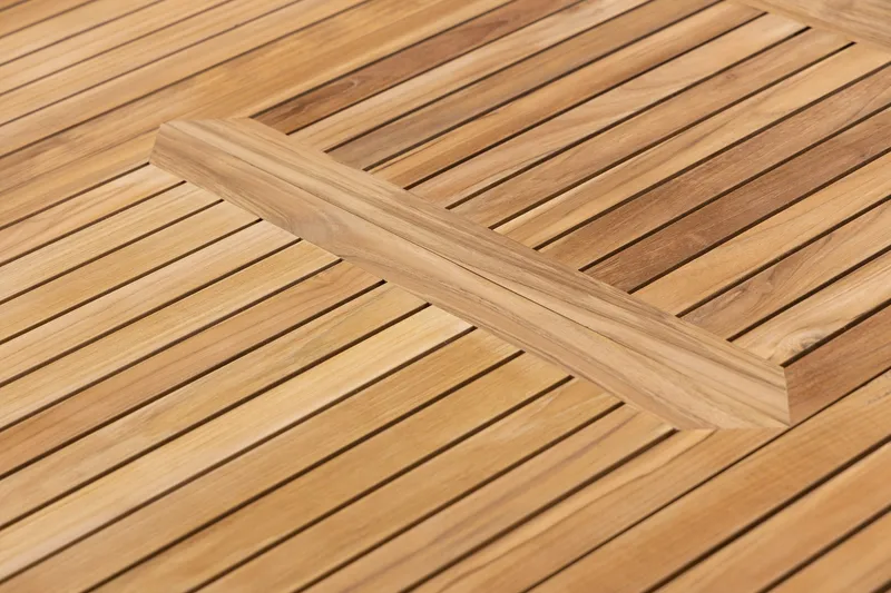 Las Vegas Spisegruppe 220-280 cm + 6 Olivenenr Spisestoler - Teak/Hvit - Hagemøbler - Hagegruppe - Spisegrupper hage