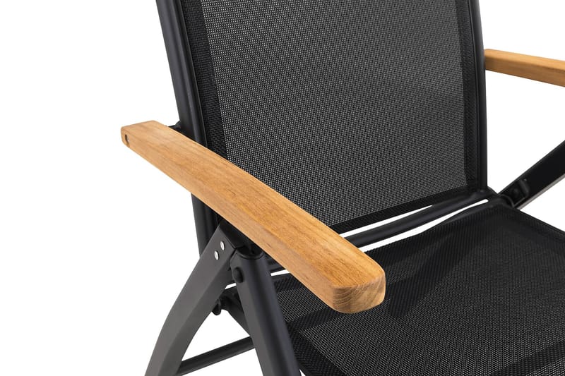 Las Vegas Spisegruppe 220-280x100 + 8 Stoler m Pute - Svart/Teak - Hagemøbler - Hagegruppe - Spisegrupper hage