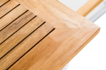 Las Vegas Spisegruppe 220-280x100+8 Las Vegas Lyx Stol Pute - Hvit/Teak/Svart - Hagemøbler - Hagegruppe - Spisegrupper hage