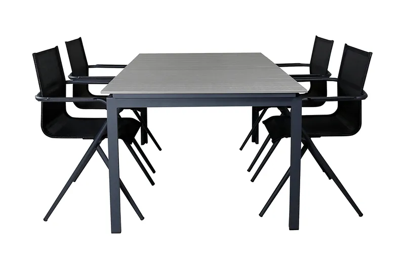 Levels Forlengbar Spisegruppe 160-240cm + 4 Alina Stoler, Svart