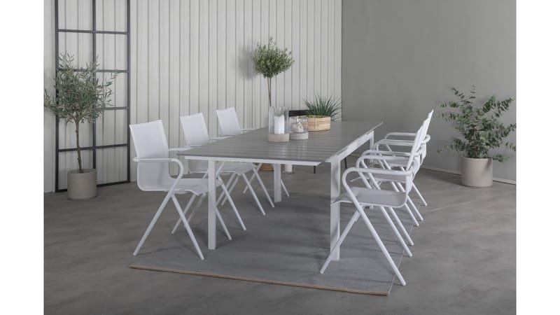 Levels Forlengbar Spisegruppe 160-240cm + 6 Alina Stoler - Svart - Hagemøbler - Hagegruppe - Spisegrupper hage