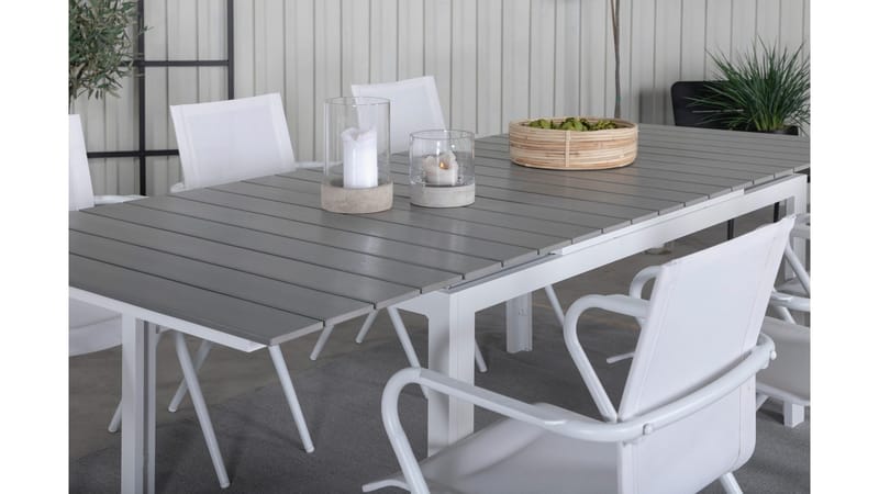 Levels Forlengbar Spisegruppe 160-240cm + 6 Alina Stoler - Svart - Hagemøbler - Hagegruppe - Spisegrupper hage