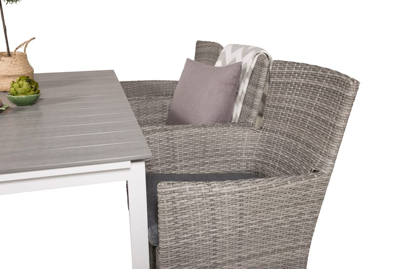 Levels Forlengbar Spisegruppe 160-240cm + 6 Malin Stoler - Grå - Hagemøbler - Hagegruppe - Spisegrupper hage