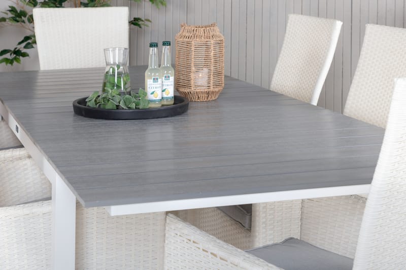 Levels Forlengbar Spisegruppe 160-240cm + 6 Padova Stoler - Grå - Hagemøbler - Hagegruppe - Spisegrupper hage