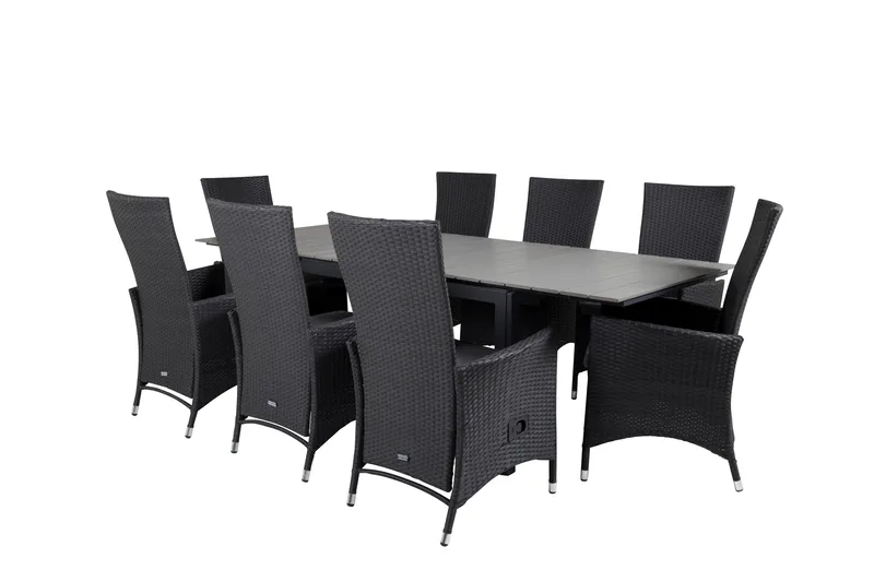 Levels Forlengbar Spisegruppe 160-240cm + 8 Padova Stoler, Natur