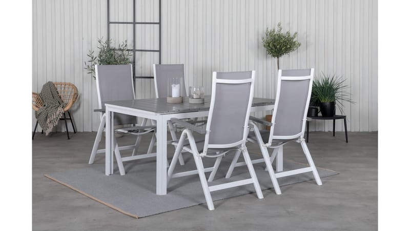 Levels Forlengbar Spisegruppe 160cm + 4 Albany Spisestoler, Svart