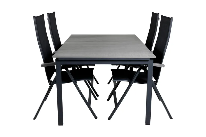 Levels Forlengbar Spisegruppe 160cm + 4 Albany Stoler, Brun/Hvit