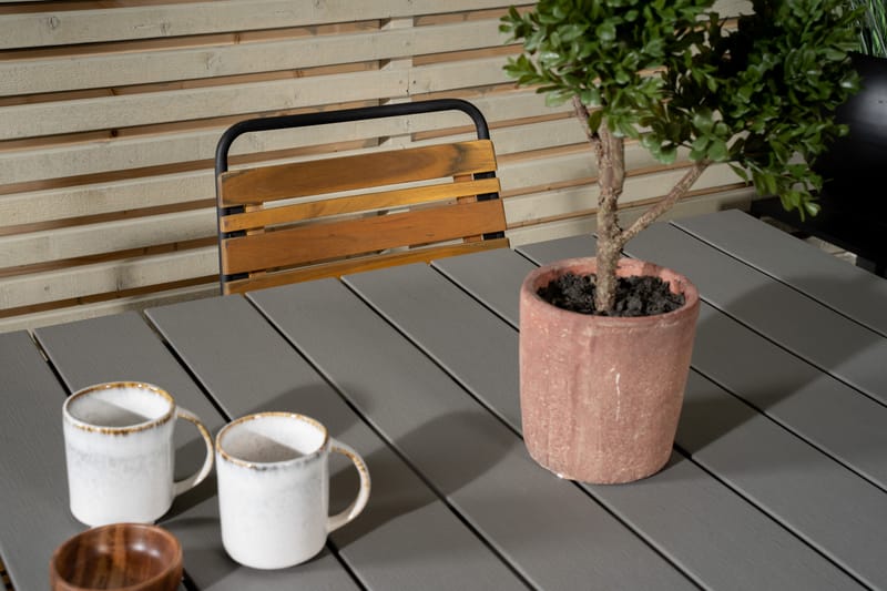 Levels Forlengbar Spisegruppe 160cm + 4 Bois Stoler - Natur/Svart - Hagemøbler - Hagegruppe - Spisegrupper hage