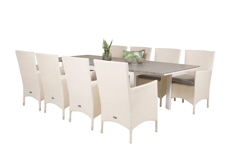 Levels Forlengbar Spisegruppe 160cm + 8 Malin Stoler - Antrasitt - Hagemøbler - Hagegruppe - Spisegrupper hage