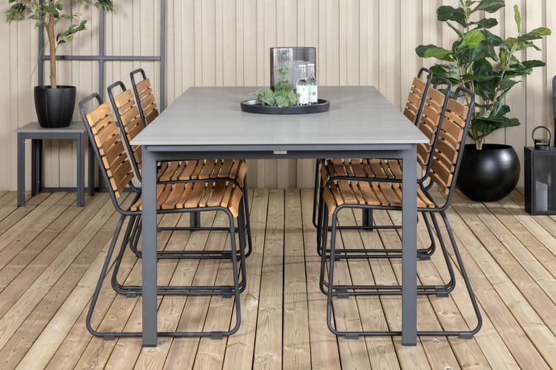 Levels Forlengbar Spisegruppe 224-324cm + 6 Bois Stoler Svar - Venture Home - Hagemøbler - Hagegruppe - Spisegrupper hage