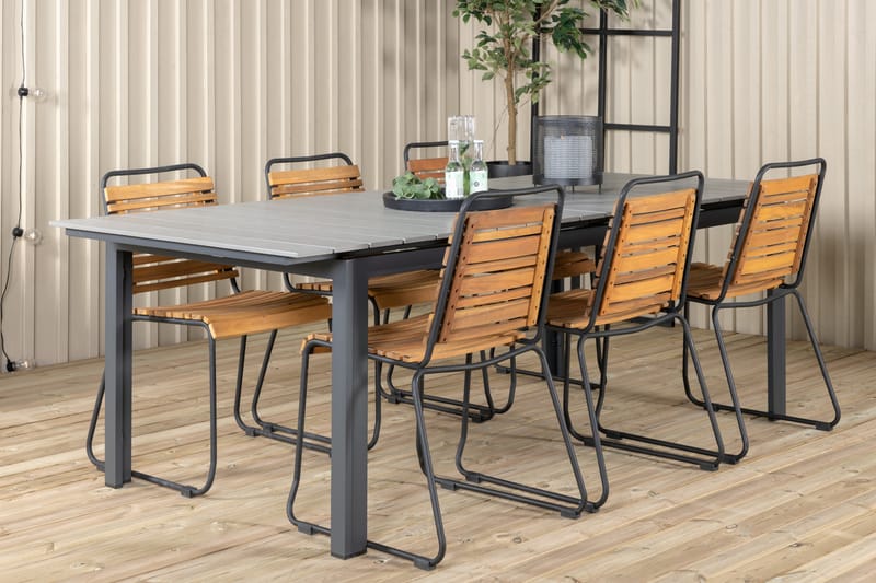 Levels Forlengbar Spisegruppe 224-324cm + 6 Bois Stoler Svar - Venture Home - Hagemøbler - Hagegruppe - Spisegrupper hage