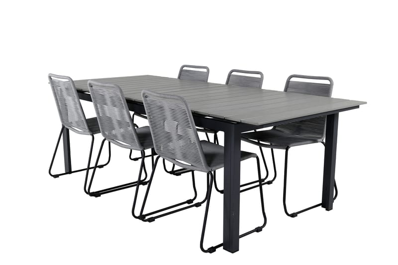 Levels Forlengbar Spisegruppe 224-324cm + 6 Lindos Stoler Sv - Venture Home - Hagemøbler - Hagegruppe - Spisegrupper hage