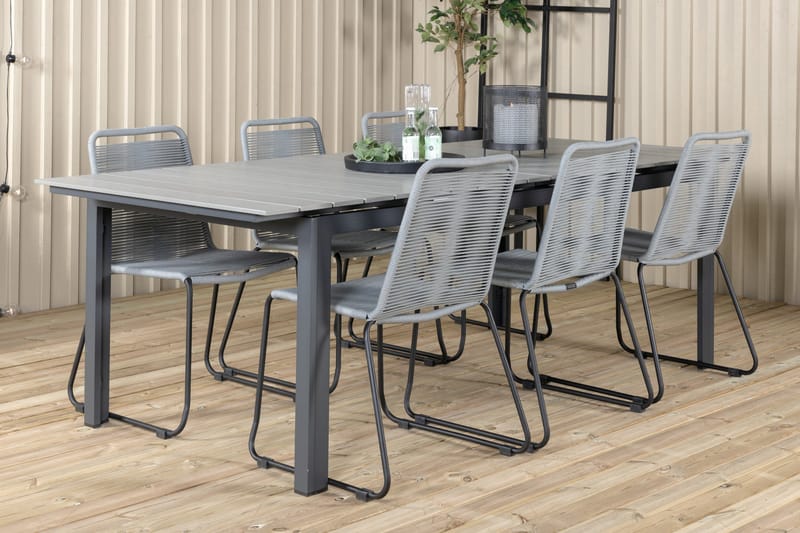 Levels Forlengbar Spisegruppe 224-324cm + 6 Lindos Stoler Sv - Venture Home - Hagemøbler - Hagegruppe - Spisegrupper hage