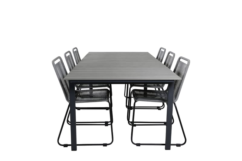 Levels Forlengbar Spisegruppe 224-324cm + 6 Lindos Stoler Sv - Venture Home - Hagemøbler - Hagegruppe - Spisegrupper hage