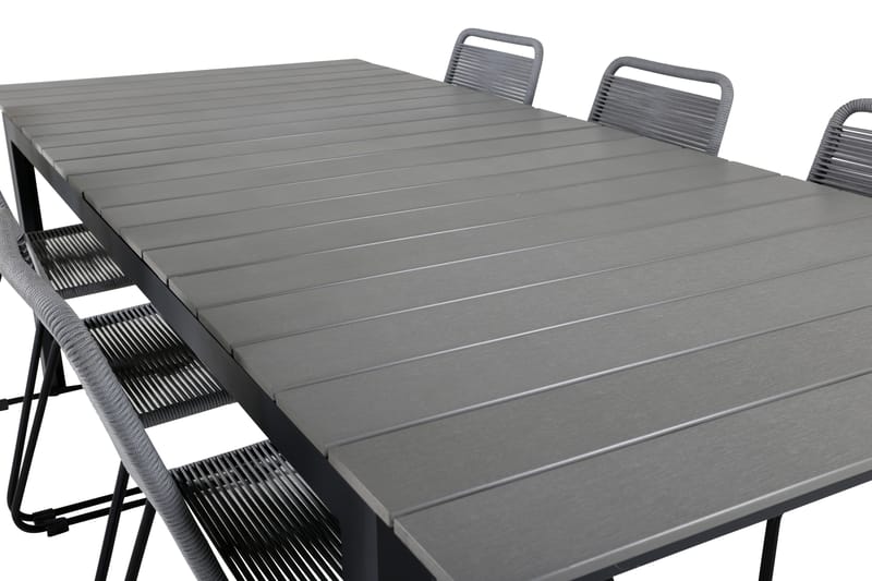 Levels Forlengbar Spisegruppe 224-324cm + 6 Lindos Stoler Sv - Venture Home - Hagemøbler - Hagegruppe - Spisegrupper hage