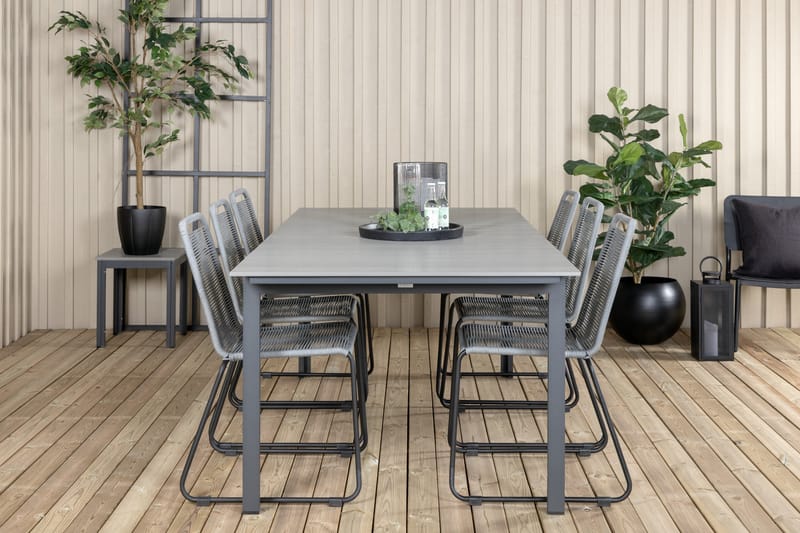 Levels Forlengbar Spisegruppe 224-324cm + 6 Lindos Stoler Sv - Venture Home - Hagemøbler - Hagegruppe - Spisegrupper hage