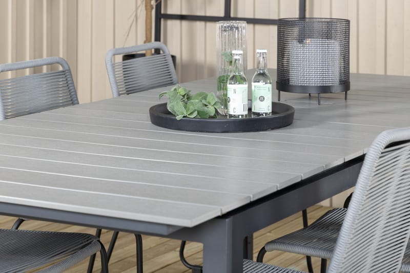 Levels Forlengbar Spisegruppe 224-324cm + 6 Lindos Stoler Sv - Venture Home - Hagemøbler - Hagegruppe - Spisegrupper hage