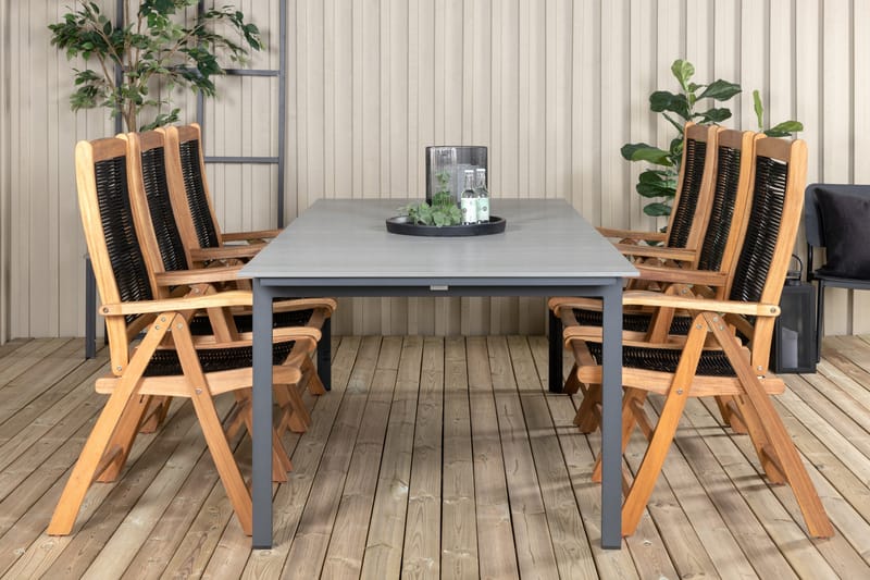 Levels Forlengbar Spisegruppe 224cm + 6 Peter Spisestoler Be - Venture Home - Hagemøbler - Hagegruppe - Spisegrupper hage