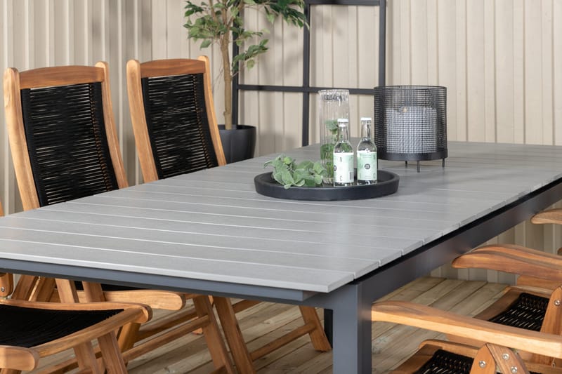 Levels Forlengbar Spisegruppe 224cm + 6 Peter Spisestoler Be - Venture Home - Hagemøbler - Hagegruppe - Spisegrupper hage