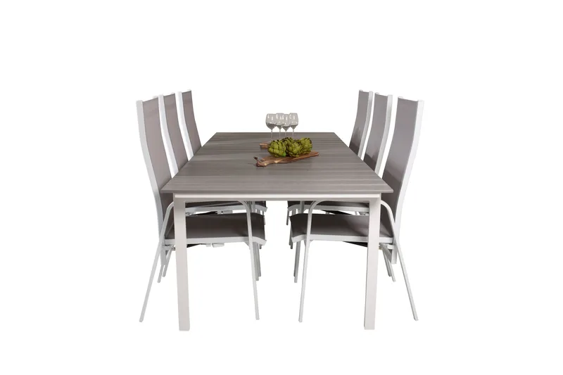 Levels Spisegruppe 224 cm med 6 st Copacabana Stoler, Hvit