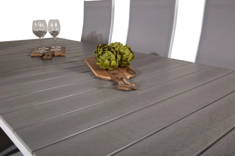 Levels Spisegruppe 224 cm med 6 st Copacabana Stoler - Hvit - Hagemøbler - Hagegruppe - Spisegrupper hage