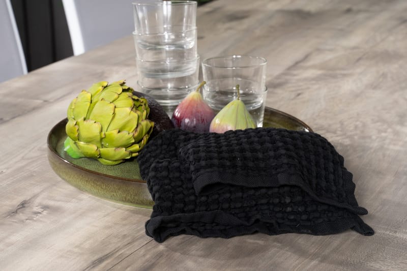 Llama Spisegruppe 205cm + 6 Copacabana Reclinerstoler - Svart/Grå - Hagemøbler - Hagegruppe - Spisegrupper hage