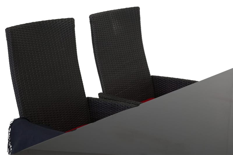 Majestic Spisegruppe 210+6 Jenny Regulerbare Stoler - Svart - Hagemøbler - Hagegruppe - Spisegrupper hage