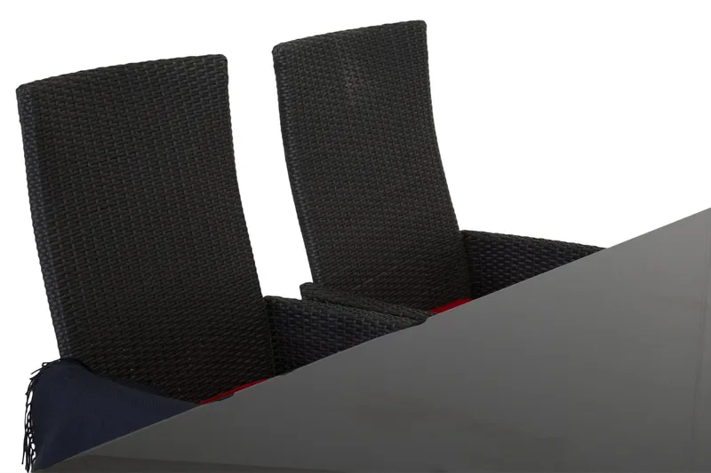 Majestic Spisegruppe 210+6 Jenny Regulerbare Stoler - Svart - Hagemøbler - Hagegruppe - Spisegrupper hage