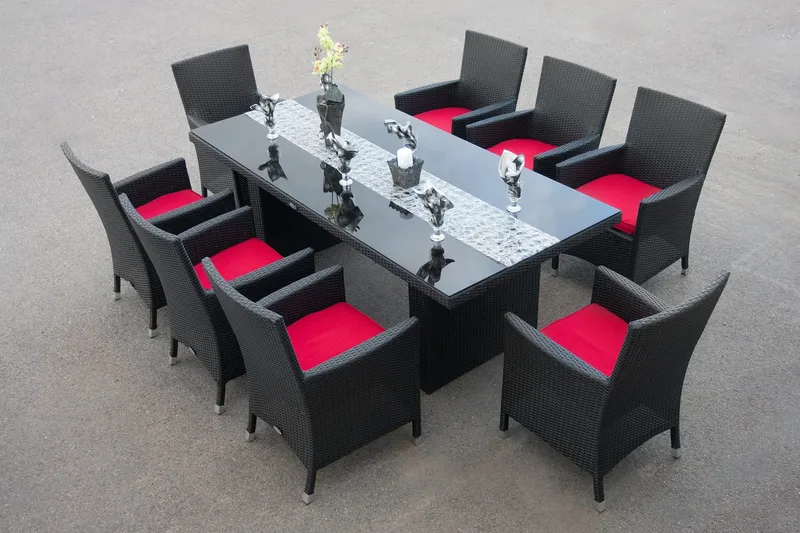 Majestic Spisegruppe 210+6 Thor Lyx Stoler - Svart - Hagemøbler - Hagegruppe - Spisegrupper hage