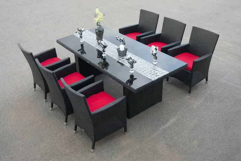 Majestic Spisegruppe 210+6 Thor Lyx Stoler - Svart - Hagemøbler - Hagegruppe - Spisegrupper hage