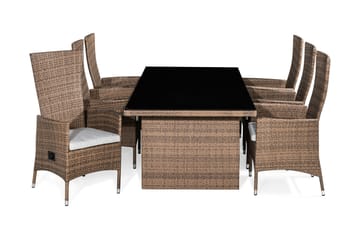 Majestic Spisegruppe 210x100+6 Jenny Stol Stillbar Pute