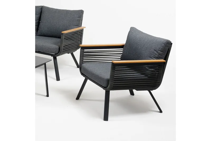 Malaga Soffgrup Svart - Hagemøbler - Hagegruppe - Spisegrupper hage