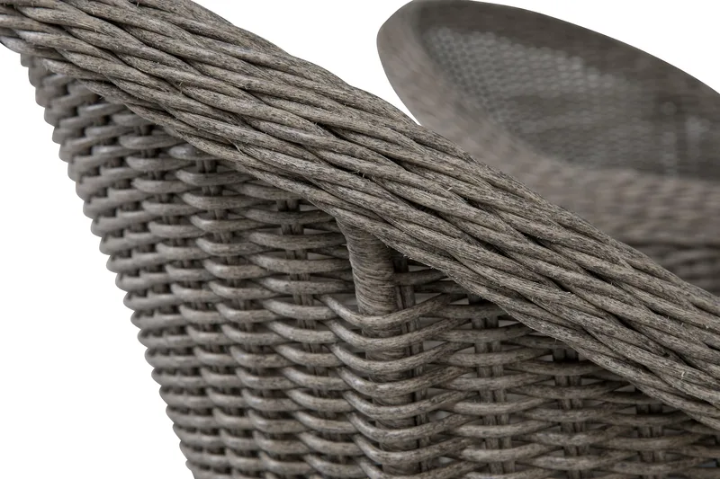 Marcus Spisegruppe 140 Rund + 4 Light Lenestoler m Pute - Grå - Hagemøbler - Hagegruppe - Spisegrupper hage