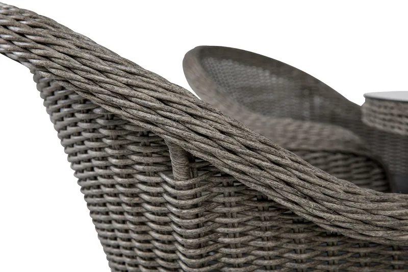 Marcus Spisegruppe 140 Rund + 6 Light Lenestoler m Pute - Grå - Hagemøbler - Hagegruppe - Spisegrupper hage