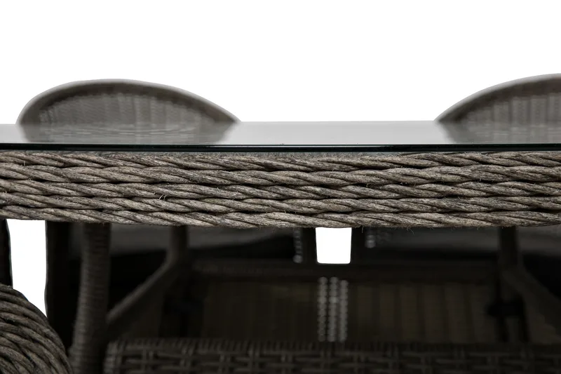 Marcus Spisegruppe 140 Rund + 6 Light Lenestoler m Pute - Grå - Hagemøbler - Hagegruppe - Spisegrupper hage