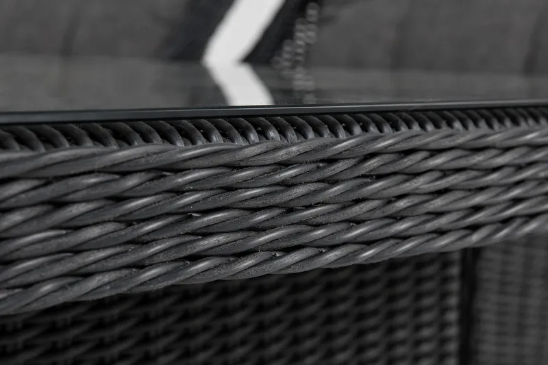 Marcus Spisegruppe 200 + 4 Lenestoler m Pute - Svart - Hagemøbler - Hagegruppe - Spisegrupper hage