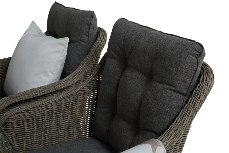 Marcus Spisegruppe 200 + 4 Lenestoler m Pute - Grå - Hagemøbler - Hagegruppe - Spisegrupper hage