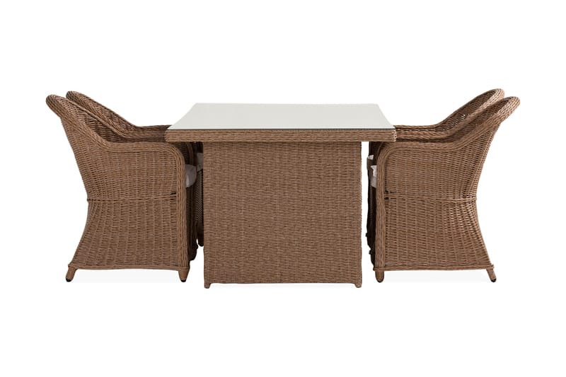 Marcus Spisegruppe 200 + 4 Light Lenestoler m Pute, Natur